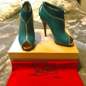 Christian Louboutin Col Zippe PEACOCK/GOLD